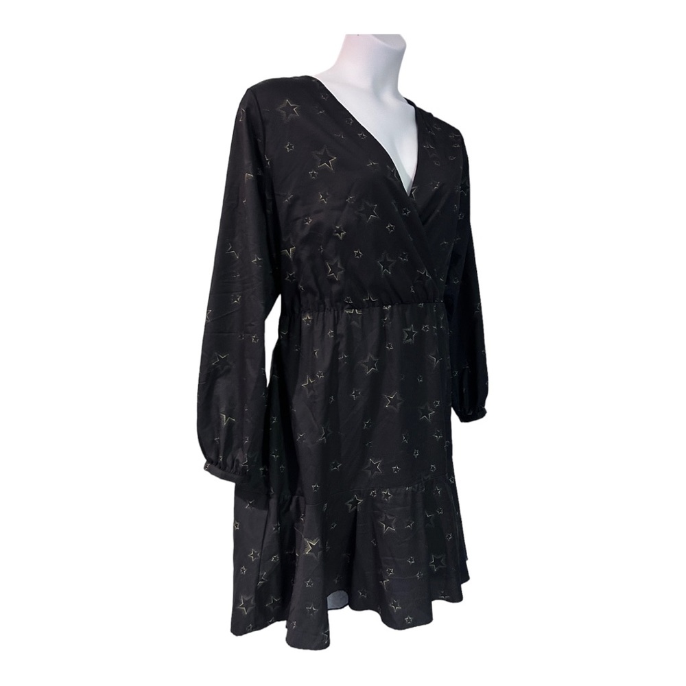 Hutch Star Print Desk to Dinner Puff Sleeve Fit & Flare Office Night Out Dress - Picture 4 of 16